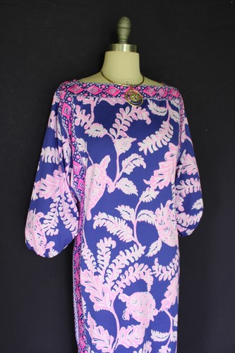 Lilly Pulitzer Silva Maxi Dress caftan tunic Galaxy blue What the Shell NWT 0 - Picture 5 of 12