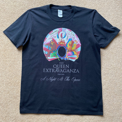 NEU OHNE ETIKETT VINTAGE OFFIZIELLES QUEEN EXTRAVAGANZA NACHT IN DER OPER TOUR T-SHIRT L LARGE