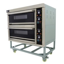 Commercial Pizza Baking Oven Large Twin Deck Three Phase Electric 400°C