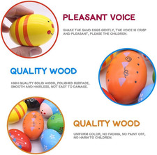 15 PCS Wooden Percussion Musical Egg Maracas Egg Shakers for Party Favors Cla...