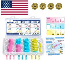 45PCS Marine Grade Heat Shrink Ring Connectors Heat Shrink Wire Connectors Ti...