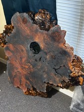 Handmade Burl Live Edge Wood Slab Round Cookie Cross-Section