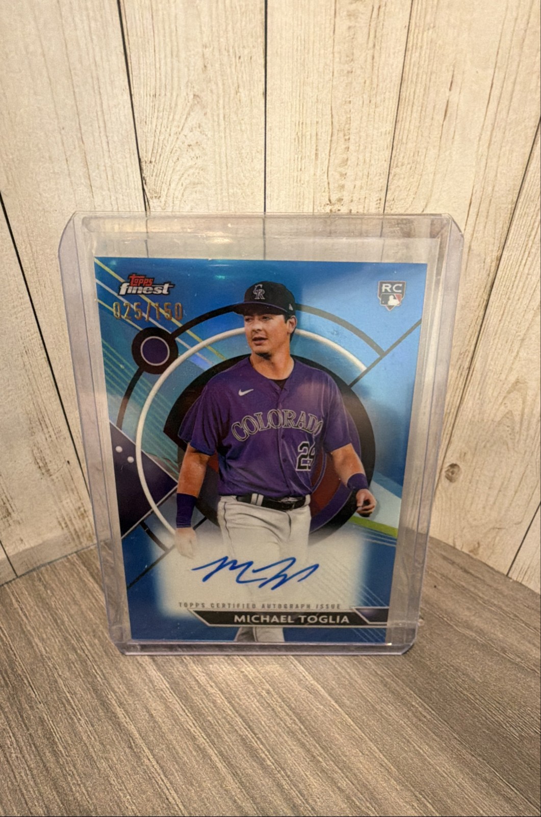 2023 Topps Finest - Finest Autographs Michael Toglia Blue Refractor /150 BB1