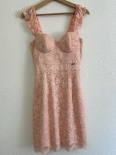 GUESS Size XS Christel BUSTIER LACE Dress In PEACH CREAM