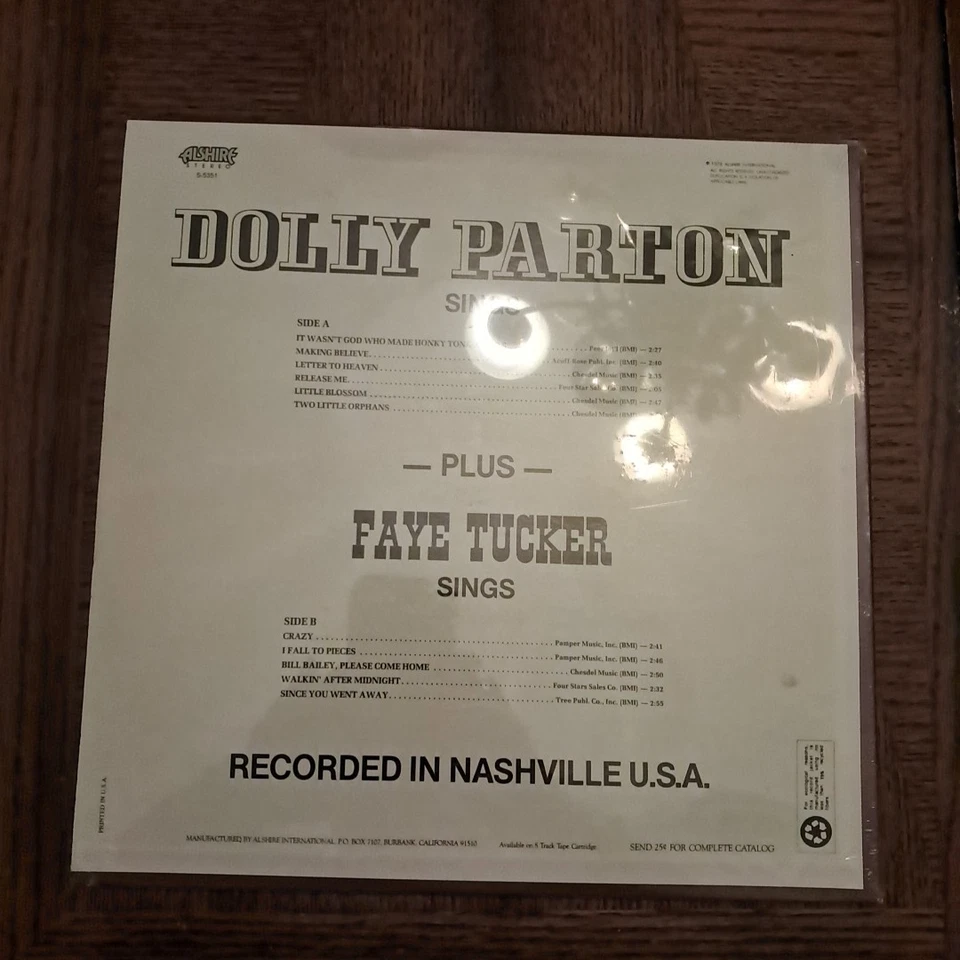 Dolly Parton/Faye Tucker - Sings - 1978 Alshire Records -S 5351 Sealed !!! - Image 2 of 2