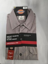. Dickies Short Sleeve Twill Work Shirt Original Fit Large Easy Care NEW
