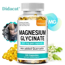 Magnesium Glycinate Supplement Promote Muscle Nerve Function Health 30-120 Pills