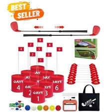 Backyard Golf Outdoor Games - Ultimate 9 Holes Golf Game Set with 1 Right 1...