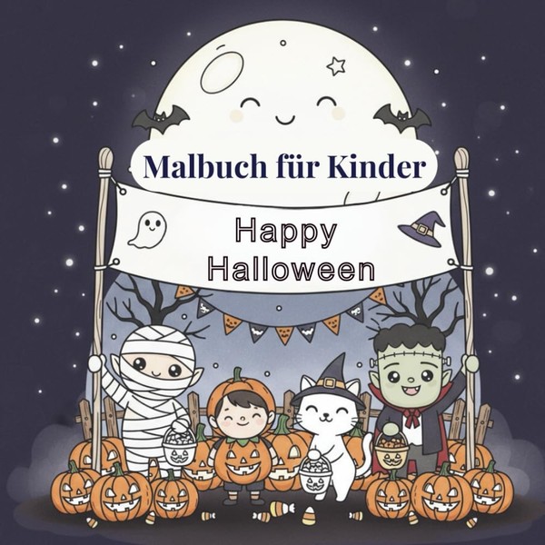 Halloween Malbuch Kinder +50 Ausmalbilder Süß Gruselig Kreativ Malspaß-image