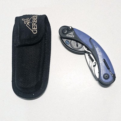 Gerber Nautilus Multi-Tool Auto Flashlight With Nylon Sheath Excellent Condition