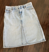 Gap Factory Jean Denim Skirt Light Wash Women's 6 Knee Length Modest A Line