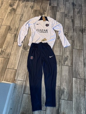 Nike Paris Saint-Germain Strike Dri-Fit Tracksuit White/Midnight Navy Blue Sz XL