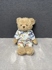 Powell Craft Brown Teddy Bear Plush Blue Airplanes Pajamas 12" Toy Pet Lovey