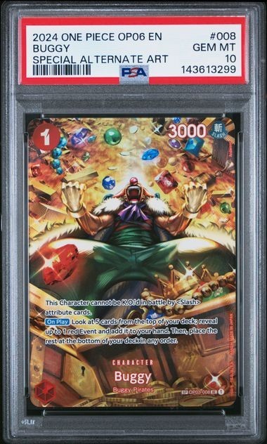 PSA10 #042 バギー 9702 One Piece Buggy OP06-Special Alt Art Wings of Captain PSA 10 Gem