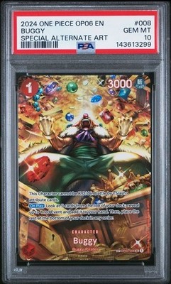 One Piece Buggy OP06-Special Alt Art Wings of Captain PSA 10 Gem