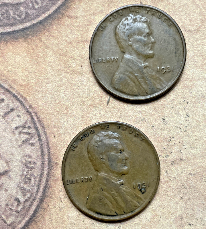1931 and 1931D Lincoln Cent ~ FINE to Very FINE Details