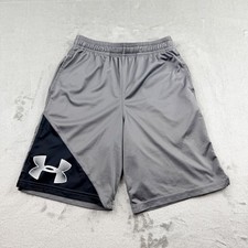 Under Armour Boys Gray Athletic Shorts Size Medium YMD Loose Fit Activewear
