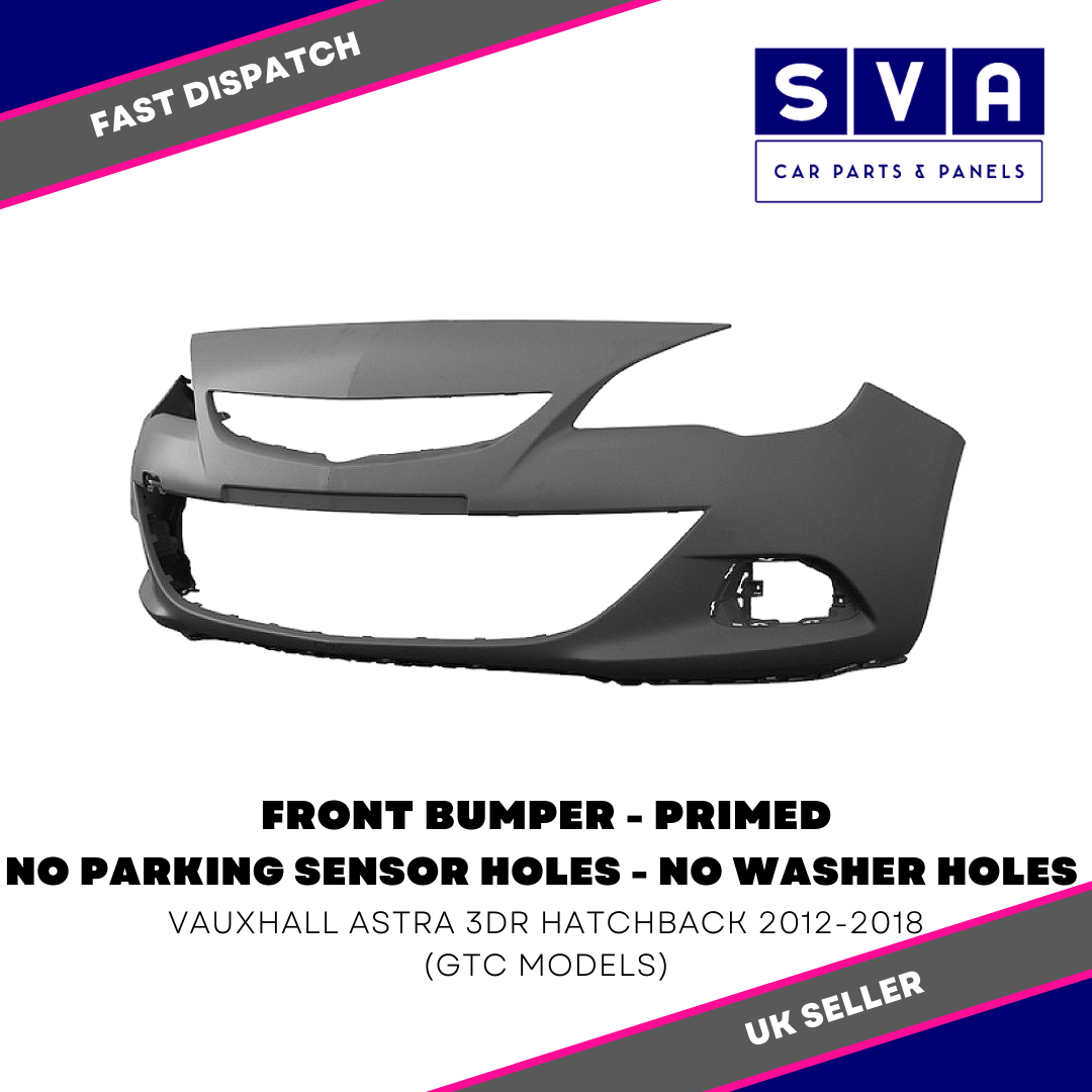 Front Bumper Primed - Vauxhall Astra 3Dr Gtc Hatchback 2012-2018 -Insurance Qlty