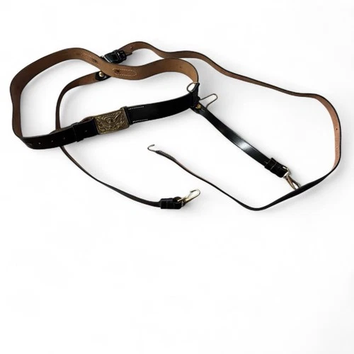 US Civil War Union Calvary Officers Leather Sword Belt Eagle Buckle Re-Enactment