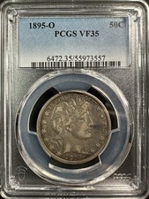 1895 O Barber Half Dollar - PCGS VF35 - Very Tough Early Date - Problem-Free!