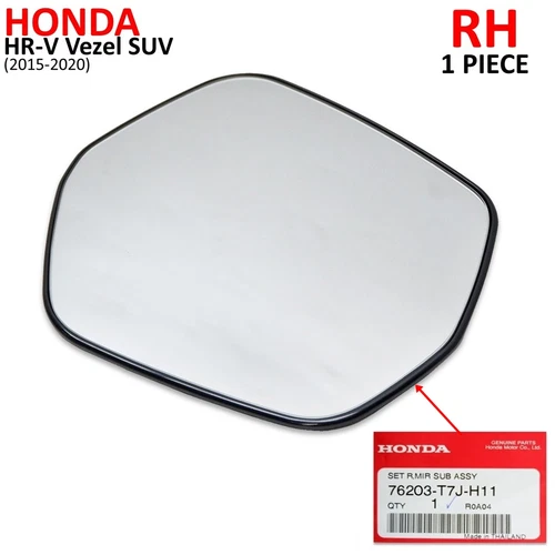 Rh Wing Side Mirror Lens + Base Matte Black  For Honda HR-V Vezel SUV '15 '20