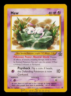 Pokemon Karte Mew 47 Wizards Black Star Vintage WOTC Lilly Pad Promo LP 2000