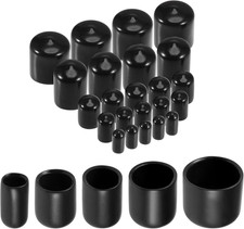 25Pcs round Rubber End Caps Protective Caps 1/4" 3/8" 1/2" 3/4" 7/8" Black Vinyl