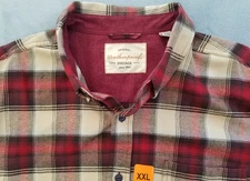 NEW ~ Original Weatherproof Vintage Men's Wine Plaid Flannel Button Up Size XXL