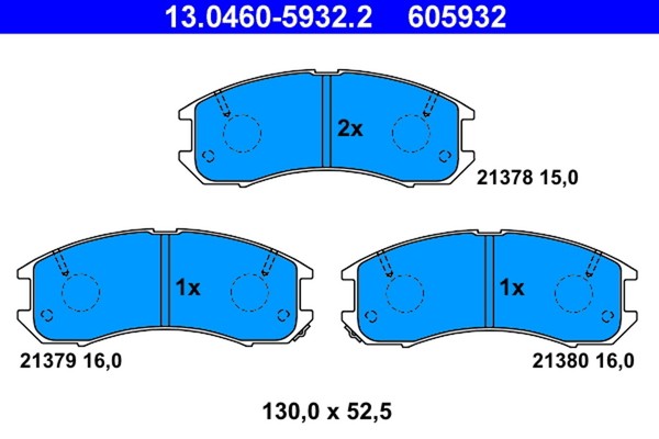ATE Bremsbelagsatz Scheibenbremse 13.0460-5932.2 FüR Ford Mazda Probe GV 626 GE-image