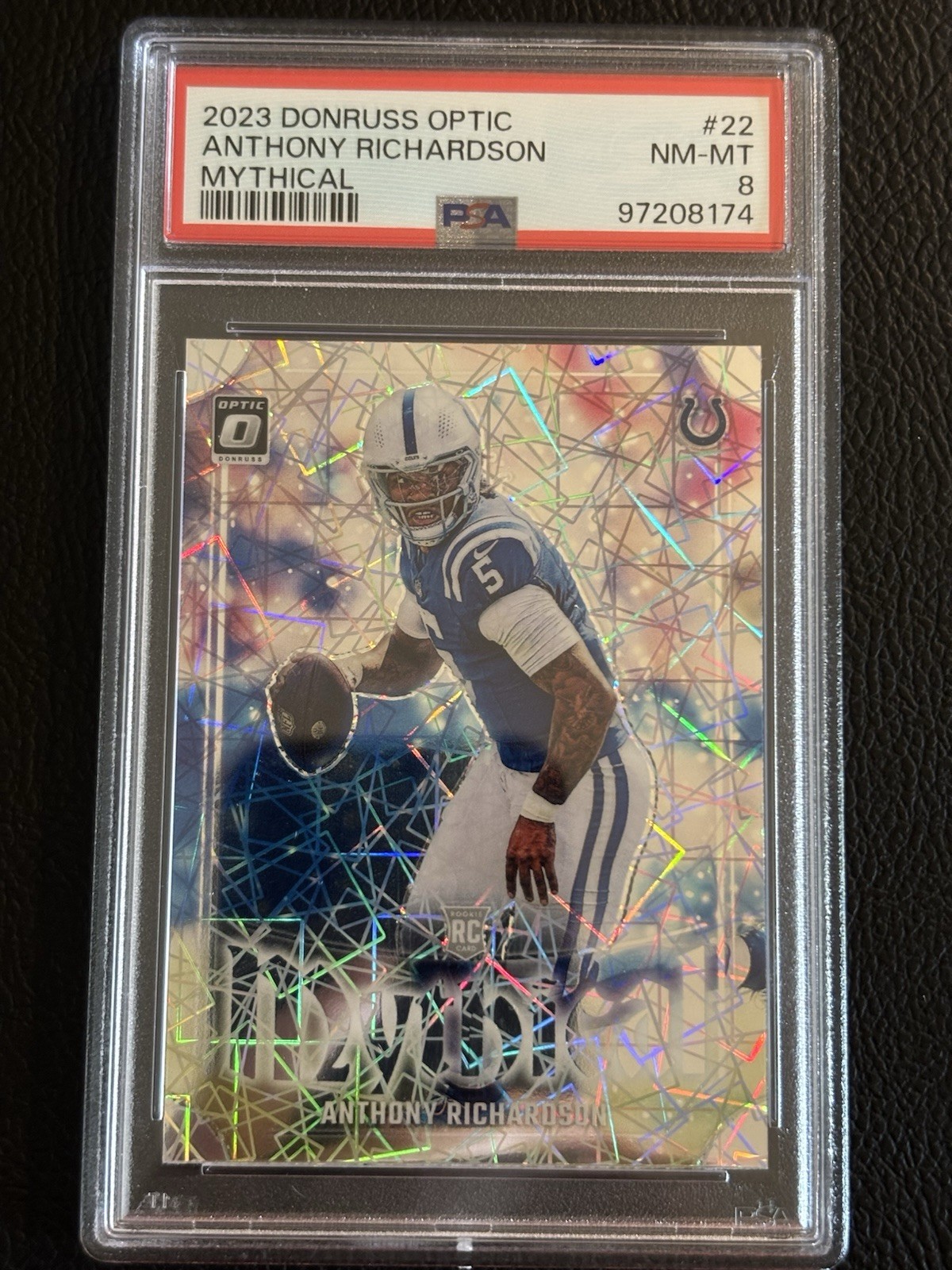 2023 Donruss Optic #22 Anthony Richardson Rookie Card RC Mythical PSA 8