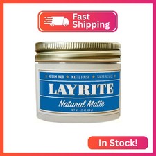 Layrite Natural Matte Cream, Basic, White, Mild Cream Soda, 4.25 Ounce