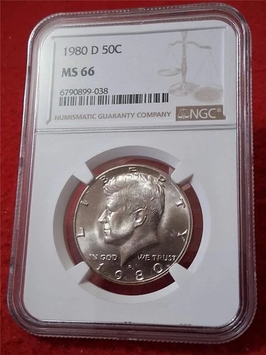 1980-D KENNEDY HALF DOLLAR NGC MS 66 #MF-4955