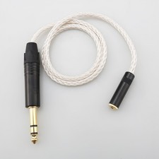 Silver Plate 6.35mm Male to 3.5mm Female Headphone Adapter 1/4 to 1/8 Inch Cable