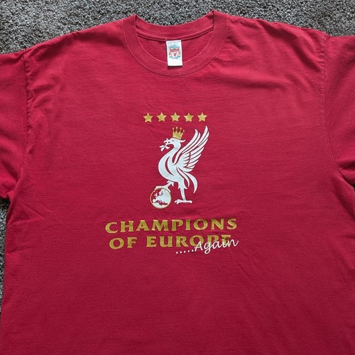 Liverpool Champions Of Europe Again T-Shirt Size XL LFC Official Merch Rare