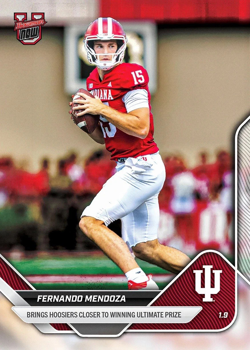 Fernando Mendoza Indiana 2025-26 Bowman U NOW Football Card 66 Presale