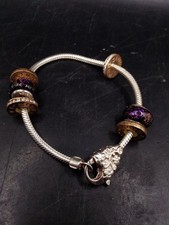 925 Silver Love Links Charm Bracelets With Charm Approx 7 Inch 29g