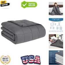 Weighted Blanket King Size for Adults 20lbs, 80"x87", Grey Heavy Blanket for ...