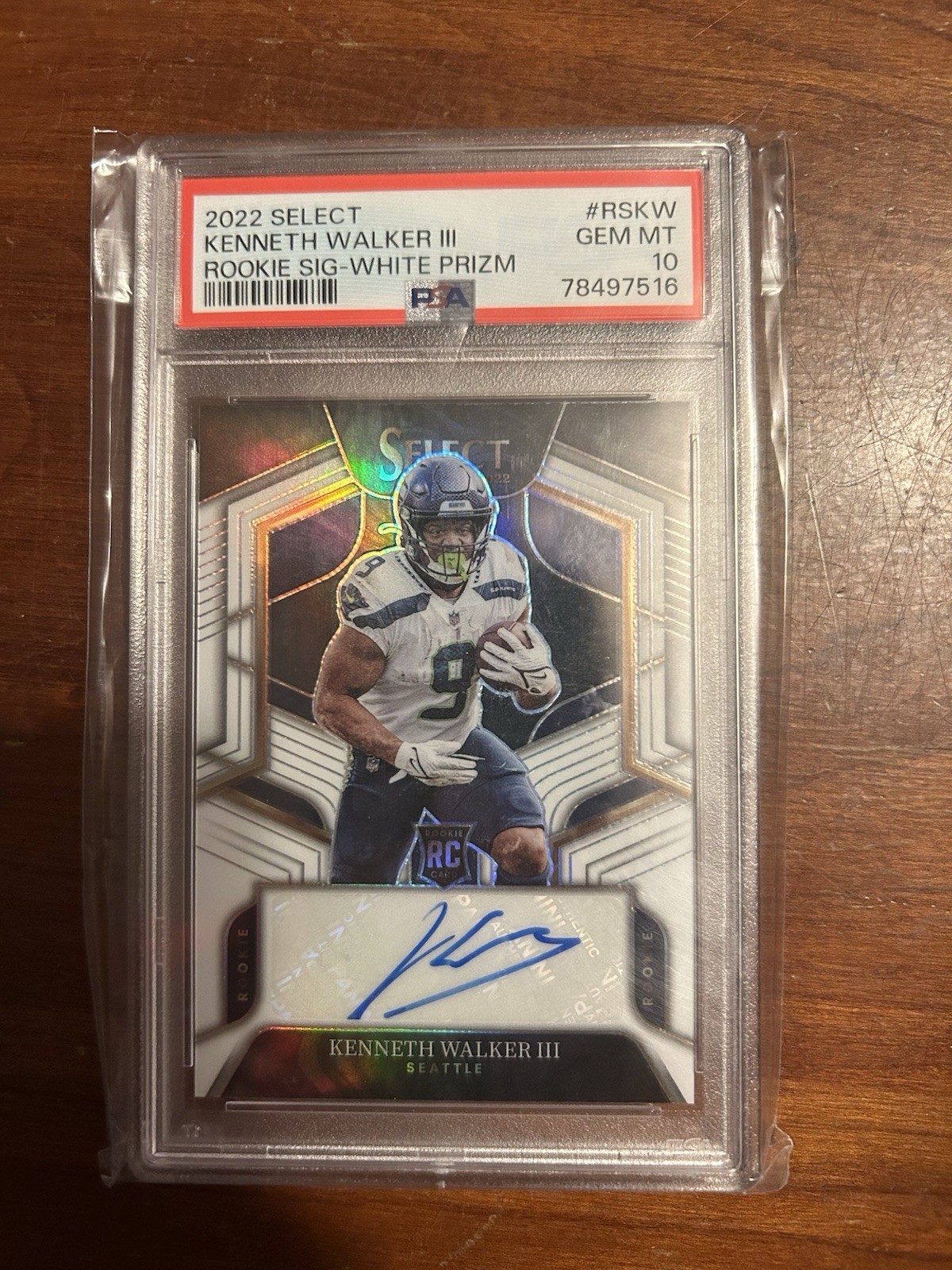 2022 Select Kenneth Walker III /35 Rookie Auto White Prizm PSA 10 GEM MINT RC SP