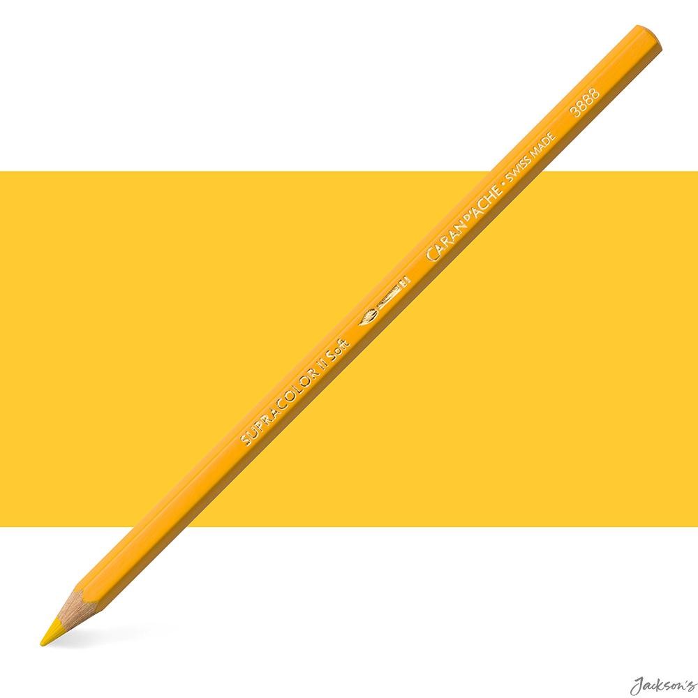 Caran d'Ache Supracolor Soft Watersoluble Pencil Cedar 3.8mm Yellow Drawing