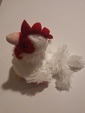 Aurora White Chicken Plush 8 In Long Mini Flopsie NWT 0898B15