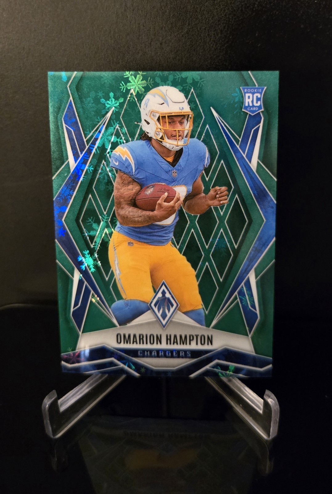 #'d/149 🔥 OMARION HAMPTON RC SP 2025 Panini Phoenix Green Winter Rookie No. 192