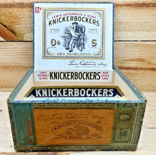 Very Clean! Knickerbockers Vintage Antique Cigar Box New Haven CT Union
