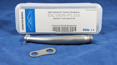 Dental Handpiece 02 Holes Standard Push Button SILVER PLUS PANAMAX FORZA4 USA 