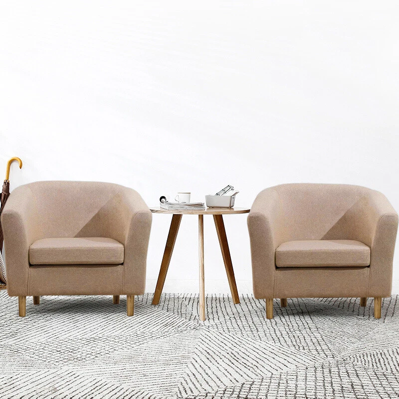 Beige linen on sale accent chair