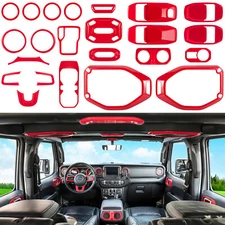 23PCS Full Set Interior Decoration Trim Kit For Jeep Wrangler JL JLU JT 2018+