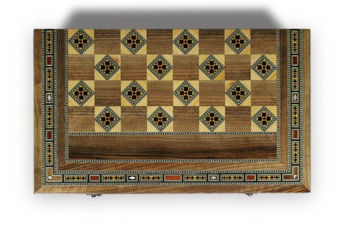 Holz Backgammon/Schach Brett, Holz Steine BK60 - Bild 7 von 8