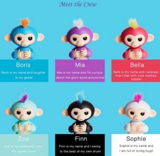   AUTHENTIC GENUINE WOWWEE FINGERLINGS COMPLETE SET OF SIX W/ BONUS STAND NIB  