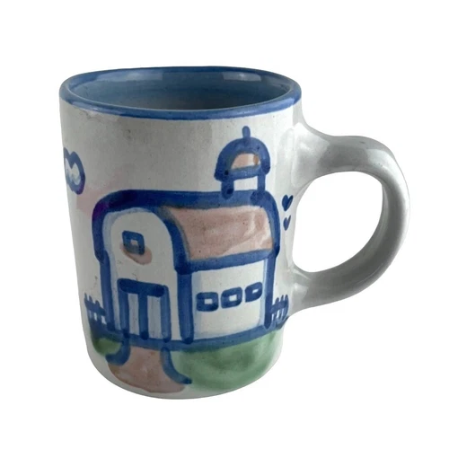 Vintage M.A. Hadley Pottery Art Coffee Mug Farmhouse Barn 10 oz's