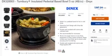Dinex Turnbury® Insulated Pedestal Based Bowl 5 oz - Onyx - DX320003