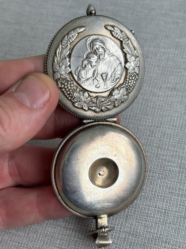 + Vintage antike Kirche Pyx, ganz Sterlingsilber + Hostienbox (CU457) Kelch Co - Bild 2 von 16